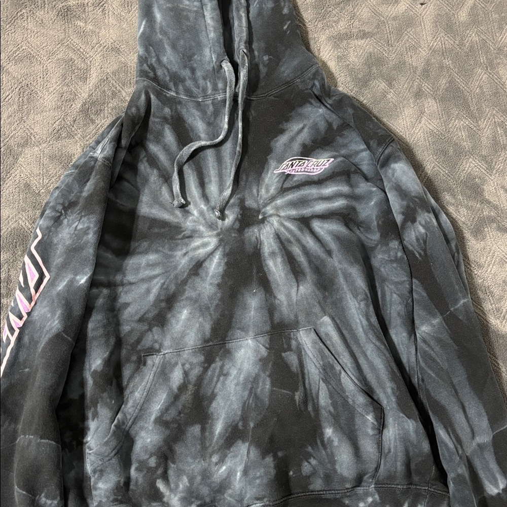 Black Tie-Dye Hoodie